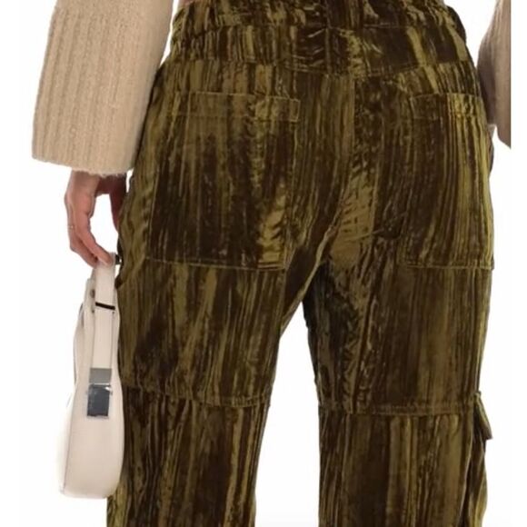 Pretty Garbage Griseta Velvet Cargo Pants in Green sz M NWT - Picture 10 of 16